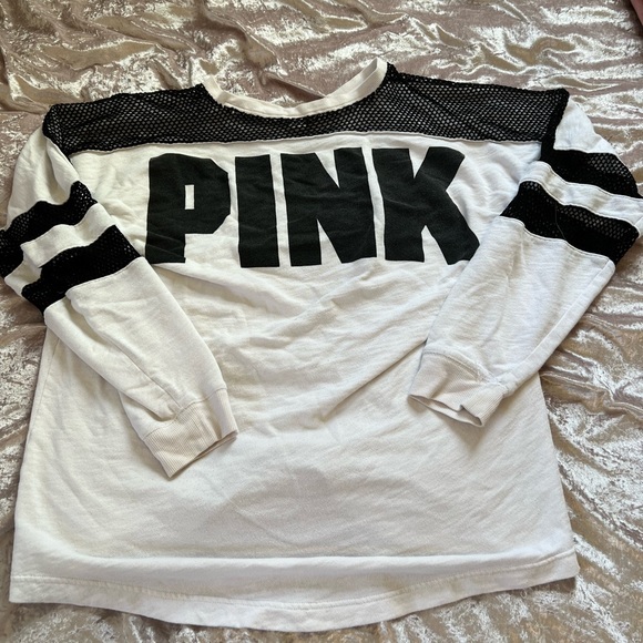 Victoria’s Secret Pink crewneck sweatshirt with mesh detail - Picture 1 of 4